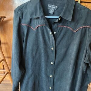 Bit & Bridle Black Shirt with Red Accents